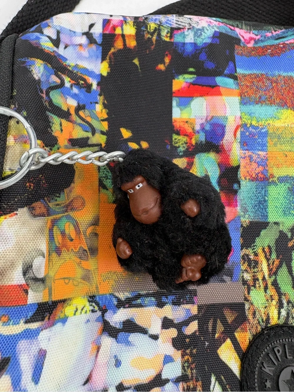 Kipling Kichirou Insulated Lunch Bag Crossbody Graffiti Collage Monkey Charm